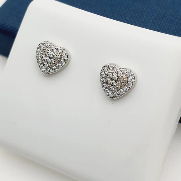 - "925 Sterling Silver Plated CZ Earrings, INUS1BR171 - Picture 2 of 9